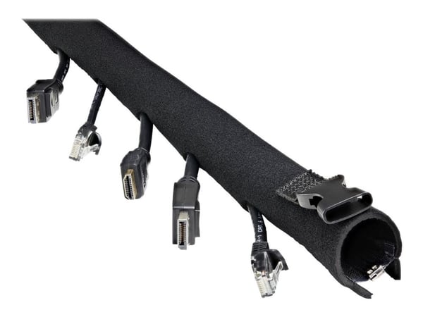 Startech 40" (1m) Neopreeninen kaapelinhallintaholkki vetoketjulla ja soljella, halkaisija 1.2" (3cm), tietokoneen/tietokoneen virta-/verkko-/AV-ka...