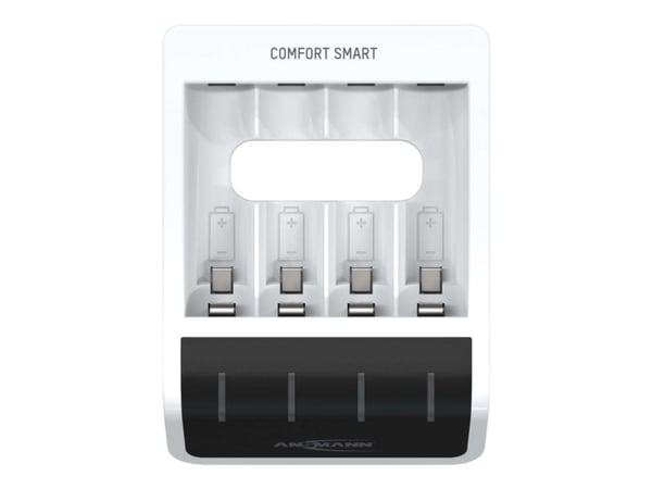 ANSMANN Comfort Smart - 1,5 t USB-batterilader - (for 4xAA/AAA) - 800 mA - hvit, svart