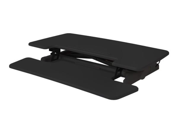 Bakker Elkhuizen Adjustable Sit-Stand Desk Riser 2 - Ställ - för LCD-skärm/PC-utrustning - svart - skrivbordsstativ