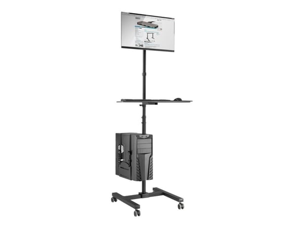 DIGITUS DA-90374 - Vogn - for LCD-skjerm / PC-utstyr - metall - svart - skjermstørrelse: 17"-32"