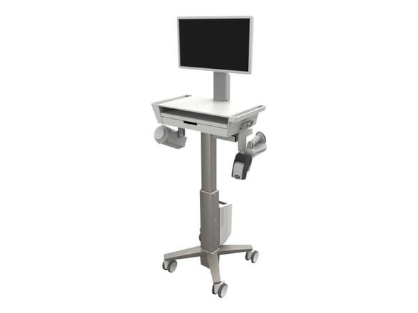 Ergotron CareFit Slim 2.0 - Vagn - lätt - för Allt-i-ett/LCD-display - låda (1x1) - medicinsk - aluminium, kvalitetsplast, zinkpläterad stål - vit,...