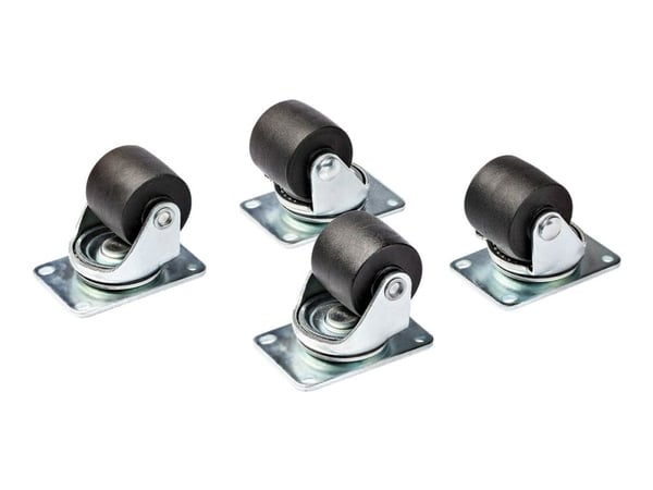 Startech Heavy Duty Casters for Server Racks/Cabinets, Set of 4 Universal M6 2-inch Swivel Caster Kit, 45x75mm Pattern, Replacement Caster Wheels f...