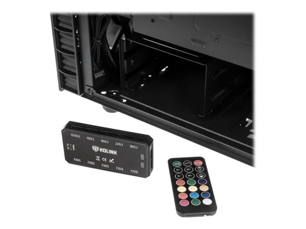Kolink Observatory Lite - Tower - sidepanel med vindu (herdet glass) - ingen strømforsyning (ATX) - svart - USB/lyd