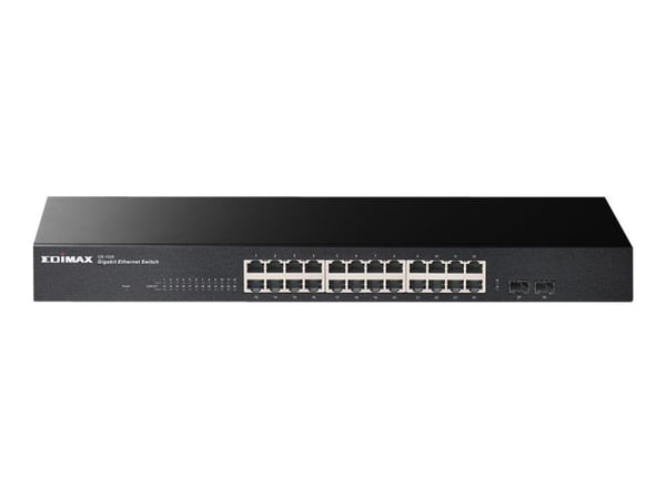 Edimax GS-1026 - V3 - switch - 24 x 10/100/1000 + 2 x SFP - rackmonterbar, stasjonær