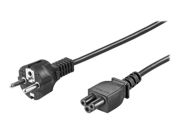 MicroConnect - Strömkabel - ström CEE 7/7 (han) till IEC 60320 C5 - AC 250 V - 2,5 A - 1 m - sort