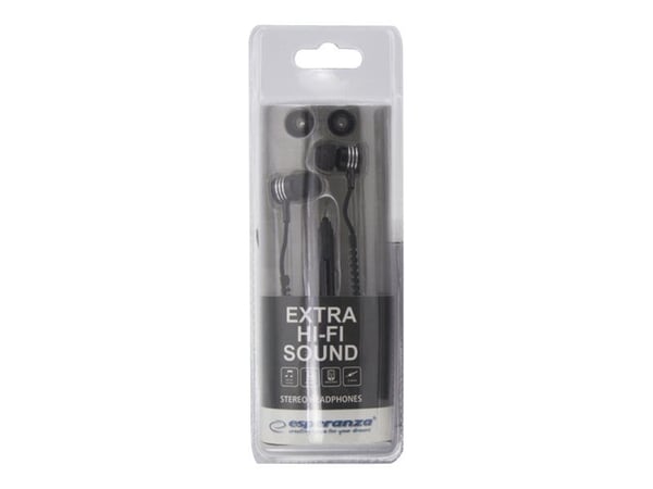 Esperanza EH161 - Ørepropper med mikrofon - i øret - kablet - 3,5 mm jakk - svart