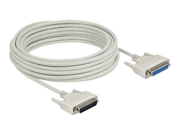 Delock - Seriell kabel - DB-25 (hann) til DB-25 (hunn) - 10 m - tommelskruer - beige