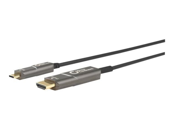 MicroConnect Premium - Adapterkabel - 24 pin USB-C hann til HDMI hann - 15 m - svart - Active Optical Cable (AOC), 4K 60Hz støtte