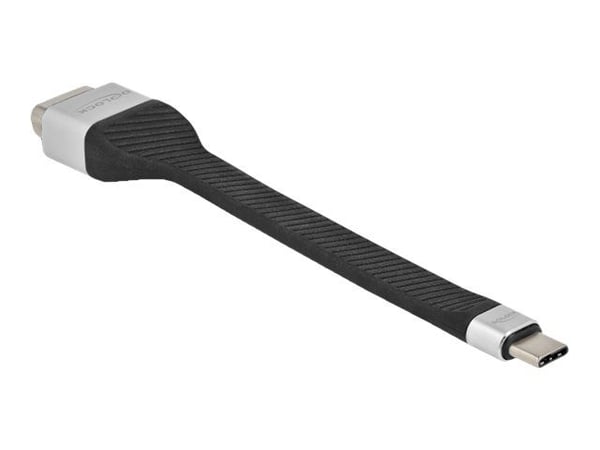 Delock - USB/VGA-adapter - USB-C (hann) til HD-15 (VGA) (hunn) - Displayport 1.2/Thunderbolt 3 - 13 cm - flat - svart