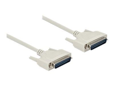 Delock - Serielt kabel - DB-25 (han) til DB-25 (han) - 10 m - tommelskruer - beige
