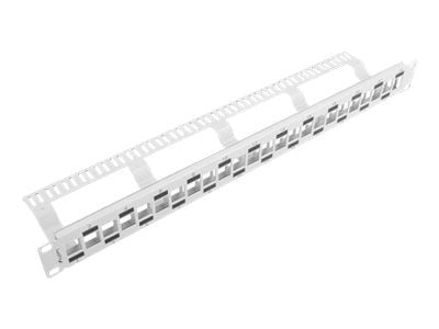 Lanberg PPKS-1224-S - Pluggbord (blankt) - rackmonterbar - grå - 1U - 19" - 24 porter