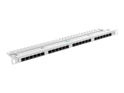 Lanberg PPU5-0024-S - Koblingspanel - rackmonterbar - CAT 5e - UTP - RJ-45 X 24 - RAL 7035, grå - 0.5U - 19"
