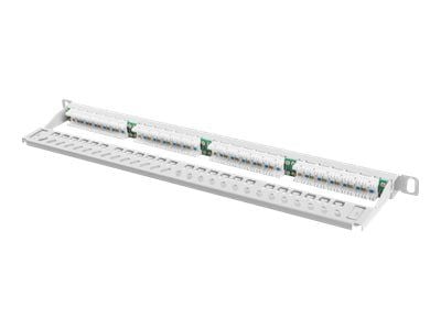 Lanberg PPU5-0024-S - Koblingspanel - rackmonterbar - CAT 5e - UTP - RJ-45 X 24 - RAL 7035, grå - 0.5U - 19"