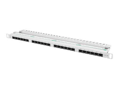 Lanberg PPU5-0024-S - Koblingspanel - rackmonterbar - CAT 5e - UTP - RJ-45 X 24 - RAL 7035, grå - 0.5U - 19"