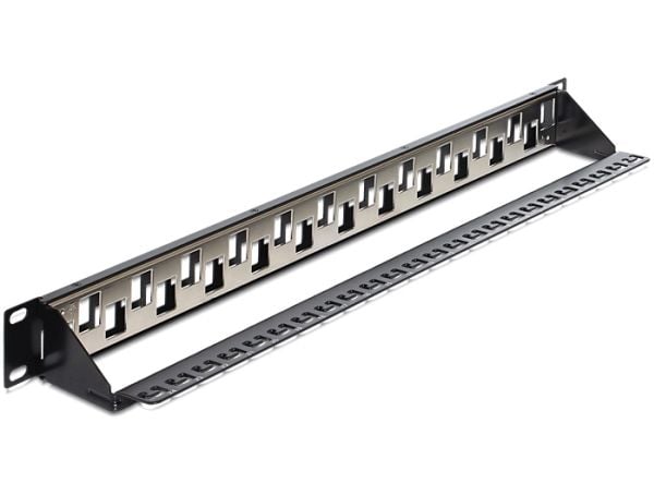 Delock - Patch-panel - svart - 1U - 19" - 24 portar