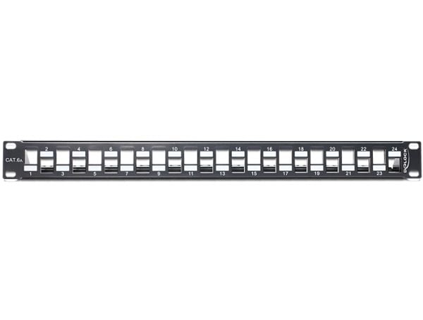 Delock - Patch-panel - svart - 1U - 19" - 24 portar