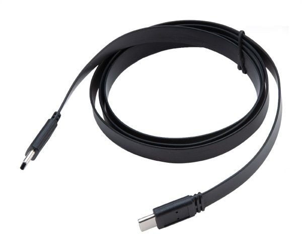Akasa PROSLIM - USB-kabel - USB-C (hane) till USB-C (hane) - USB 3.1 Gen2 - 5 V - 3 A - 1 m - platt, stöd för 4K, USB Power Delivery (60W) - svart