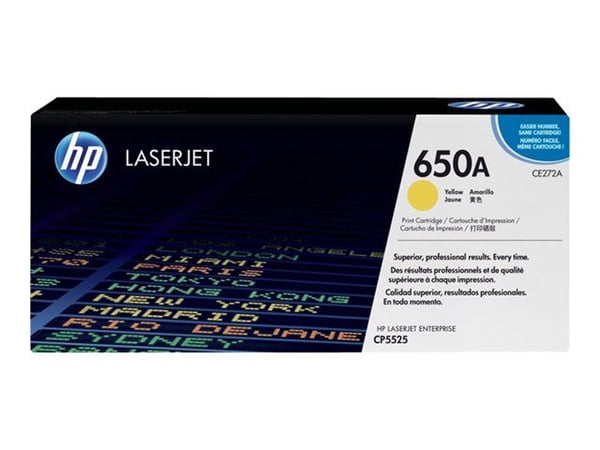 HP 650A - Gul - original - LaserJet - tonerpatron (CE272A) - for Color LaserJet Enterprise CP5520, CP5525, M750