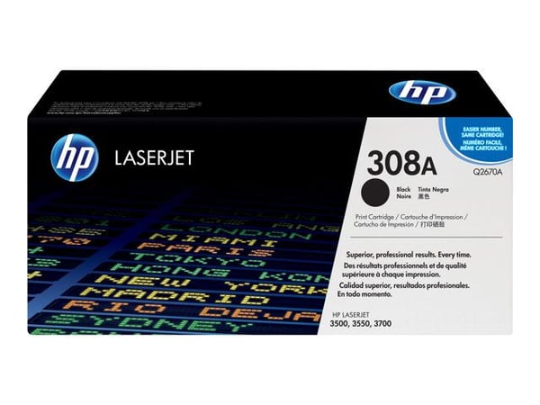 HP 308A - Lajittelu - alkuperäinen - LaserJet - tonerpatron (Q2670A) - Color LaserJet 3500, 3500n, 3550, 3550n, 3700, 3700d, 3700dn, 3700dtn, 3700n...
