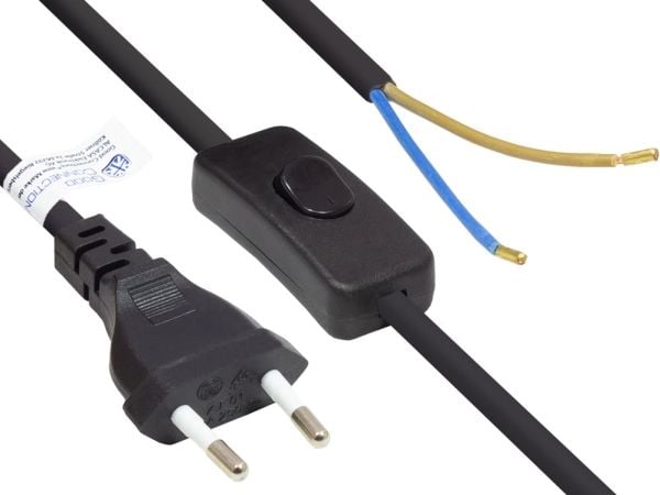 Alcasa P0386-S015, 1,5 m, Strömkontakt typ C, H03VVH2-F, 250 V, 2.5 A
