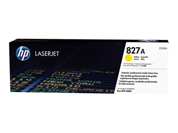 HP 827A - Gul - original - LaserJet - tonerpatron (CF302A) - for Color LaserJet Managed Flow MFP M880; LaserJet Enterprise Flow MFP M880