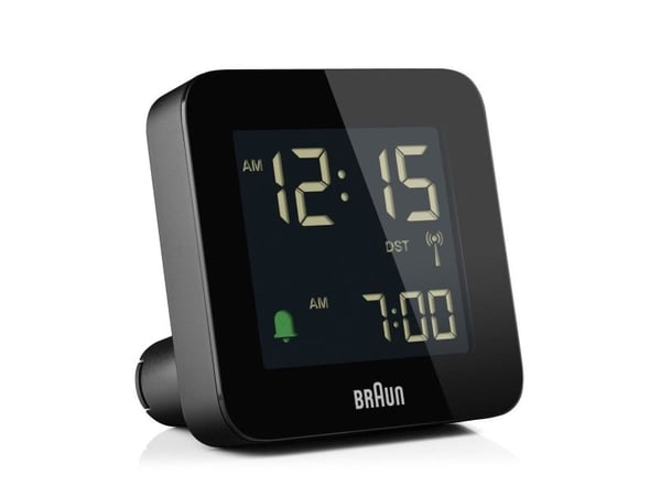Braun BC09-DCF, Digital vekkerklokke, firkant, Svart, 12/24h, LCD, Batteri