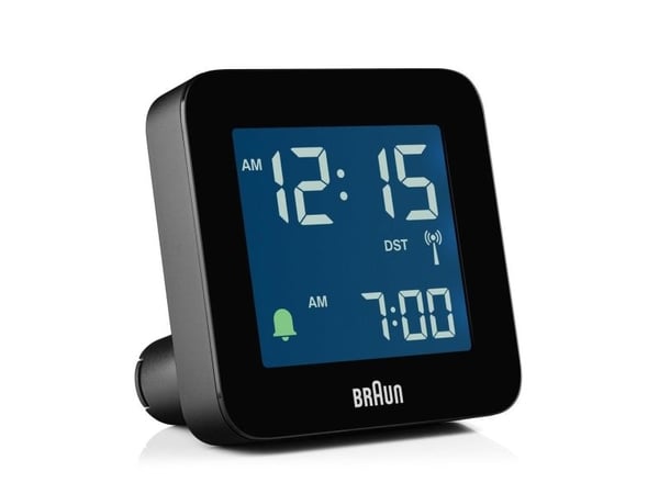 Braun BC09-DCF, Digital vekkerklokke, firkant, Svart, 12/24h, LCD, Batteri