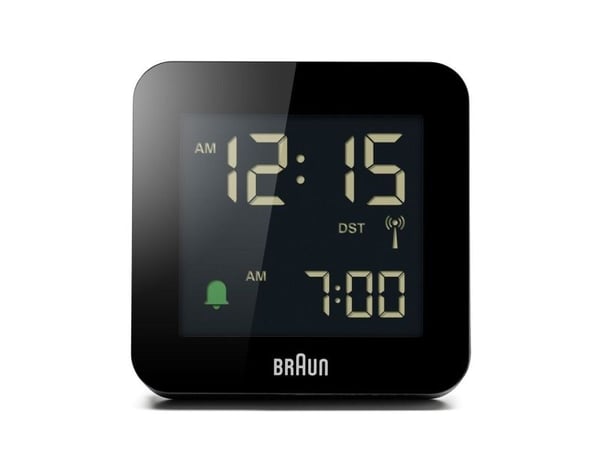 Braun BC09-DCF, Digital vekkerklokke, firkant, Svart, 12/24h, LCD, Batteri