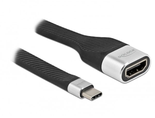 Delock - High Speed - video adapter - USB-C hann til HDMI hunn - 14 cm - svart