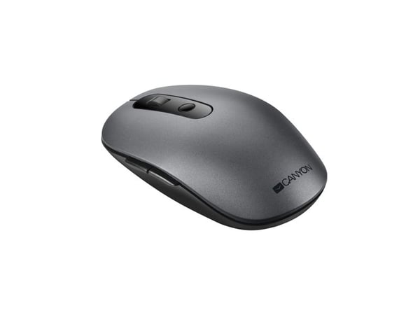 Canyon MW-9 - Mus - dual-mode - optisk - 6 knappar - trådlös - 2.4 GHz, Bluetooth - trådlös USB-mottagare - grå - detaljhandel - blåsa
