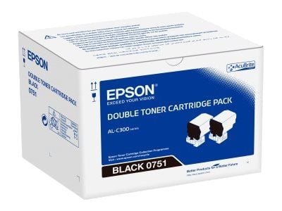 Epson - 2-pack - svart - original - tonerpatron - for Epson AL-C300; AcuLaser C3000; WorkForce AL-C300