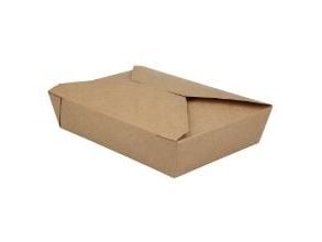 Take away box Verive 140/155x195/215x48 mm 1400 ml paperinen biopäällysteinen ruskea,56 kpl/ps - (56 kpl)