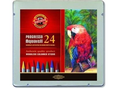 Koh I Noor akvarellkritt uten tre Progresso 24 farger