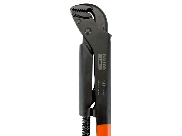 Bahco Swedish Model, Svart, Orange, Rörtång i svensk modell, Orange, 16 cm, 90°, Stål