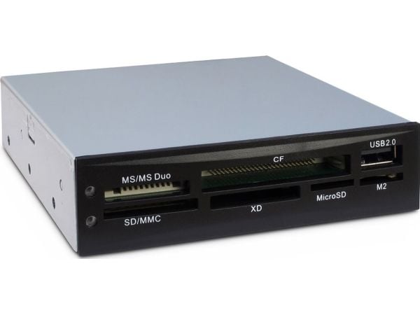 Inter-Tech CI-02, CF, CF-tyyppi II, MMC, MS Duo, MS Micro (M2), MS PRO, MS PRO Duo, Muistitikku (MS), MicroDrive,..., Musta, 3.5", 480 Mbit/s, Data...