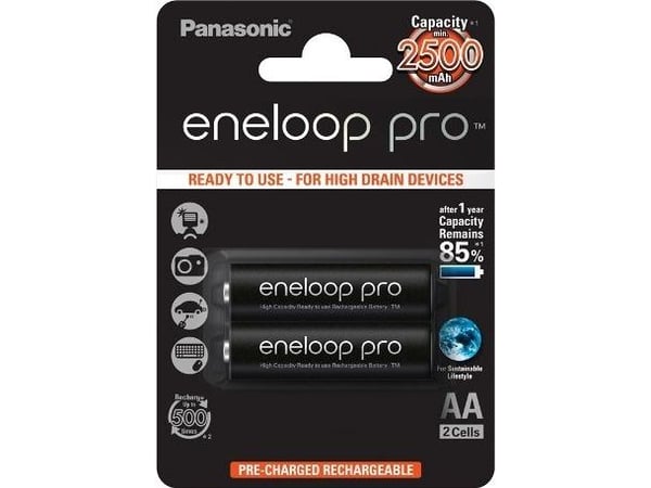 Panasonic eneloop pro BK-3HCDE/2BE - Batteri 2 x AA-type - NiMH - (ladbare) - 2500 mAh