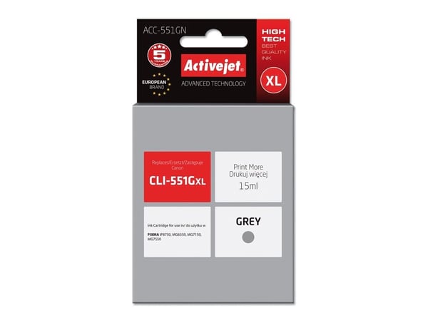 Activejet ACC-551GN, Hög (XL) avkastning, Färgbaserat bläck, 15 ml, 1 styck, Enpack