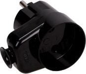 TIMEX-Elektro Elbow plug with socket b/u 16A 2P 250V black (WT-6U/G)