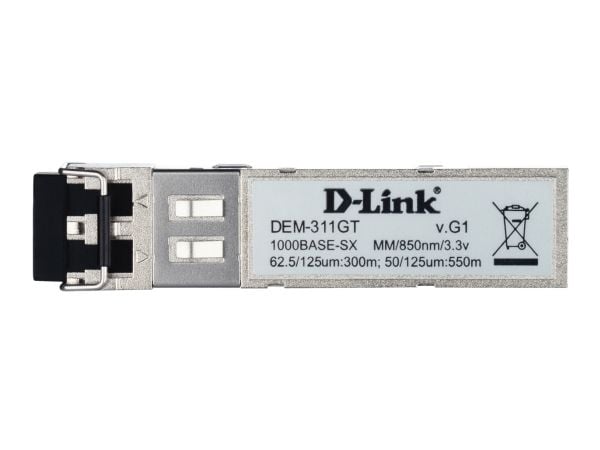 DELTACO SFP-DL002 - SFP (mini-GBIC) transceivermodul - 1GbE - 1000Base-SX - LC multimodus - opp til 550 m - 850 nm - for D-Link DGS 12XX; DXS 1100,...