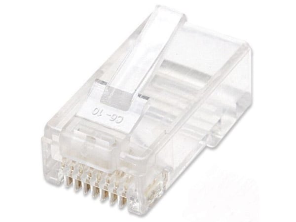 Intellinet RJ45 modulaariset pistokkeet, Cat6, UTP, 2-johtiminen, monisäikeiselle johdolle, 15 µ kullatut koskettimet, 100 kpl - Verkkoliitin - RJ-...