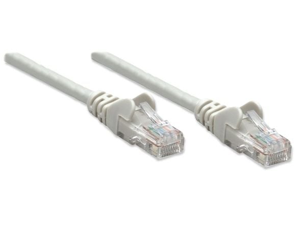 Intellinet Network Patch Cable, Cat5e, 1.5m, Grey, CCA, U/UTP, PVC, RJ45, Gold Plated Contacts, Snagless, Booted, Lifetime Warranty, Polybag - Kobl...