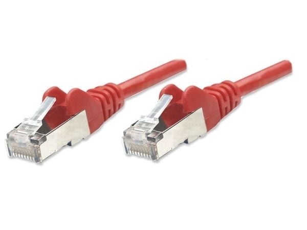Intellinet Network Patch Cable, Cat5e, 7.5m, Red, CCA, SF/UTP, PVC, RJ45, Gold Plated Contacts, Snagless, Booted, Lifetime Warranty, Polybag - Kobl...