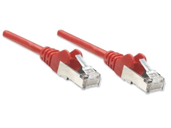 Intellinet Network Patch Cable, Cat5e, 7.5m, Red, CCA, SF/UTP, PVC, RJ45, Gold Plated Contacts, Snagless, Booted, Lifetime Warranty, Polybag - Kobl...