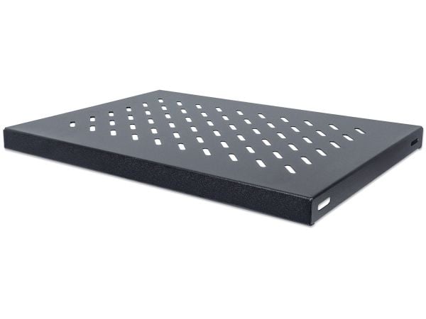 Intellinet 19" Fixed Shelf, 1U, 345mm Depth, Max 50kg, Black - Rack-hylle - svart, RAL 9005 - 1U - 19"