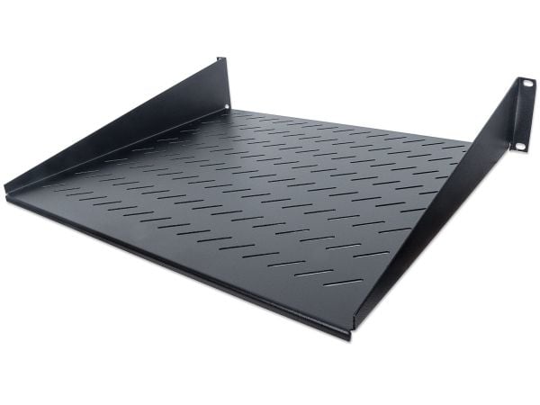 Intellinet 19" Cantilever Shelf, 2U, 2-Point Front Mount, 400mm Depth, Vented, Max 25kg, Black, Three Year Warranty - Rack-hylle - svart, RAL 9005 ...