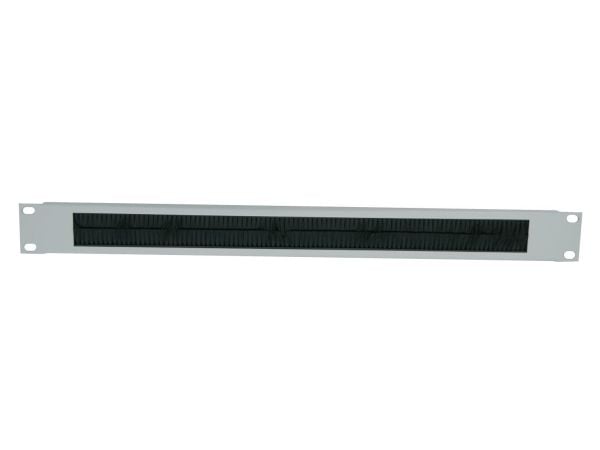 Intellinet 19" Cable Entry Panel, 1U, with Brush Insert, Grey - Rackkabeladgangspanel med børste - grå, RAL 7035 - 1U - 19"