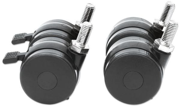 Intellinet Caster Wheel Set for 19" Racks, Set of Four, Two Brakes, Heavy-Duty - Rack-castersett - svart - 19"