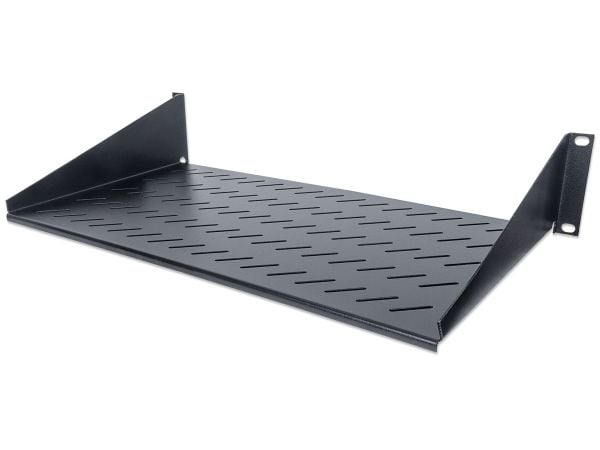 Intellinet 19" Cantilever Shelf, 2U, 2-Point Front Mount, 250mm Depth, Max 25kg, Black, Three Year Warranty - Rack-hylle - svart, RAL 9005 - 2U - 19"