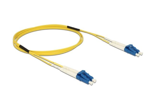 Delock - Nettverkskabel - LC-enkeltmodus (hann) til LC-enkeltmodus (hann) - 1 m - fiberoptisk - 9 / 125 micron - OS2 - halogenfri - gul