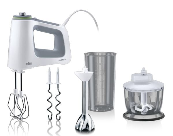 Braun MultiMix 5 HM 5137 WH - Håndmikser - 750 W - hvit/grå